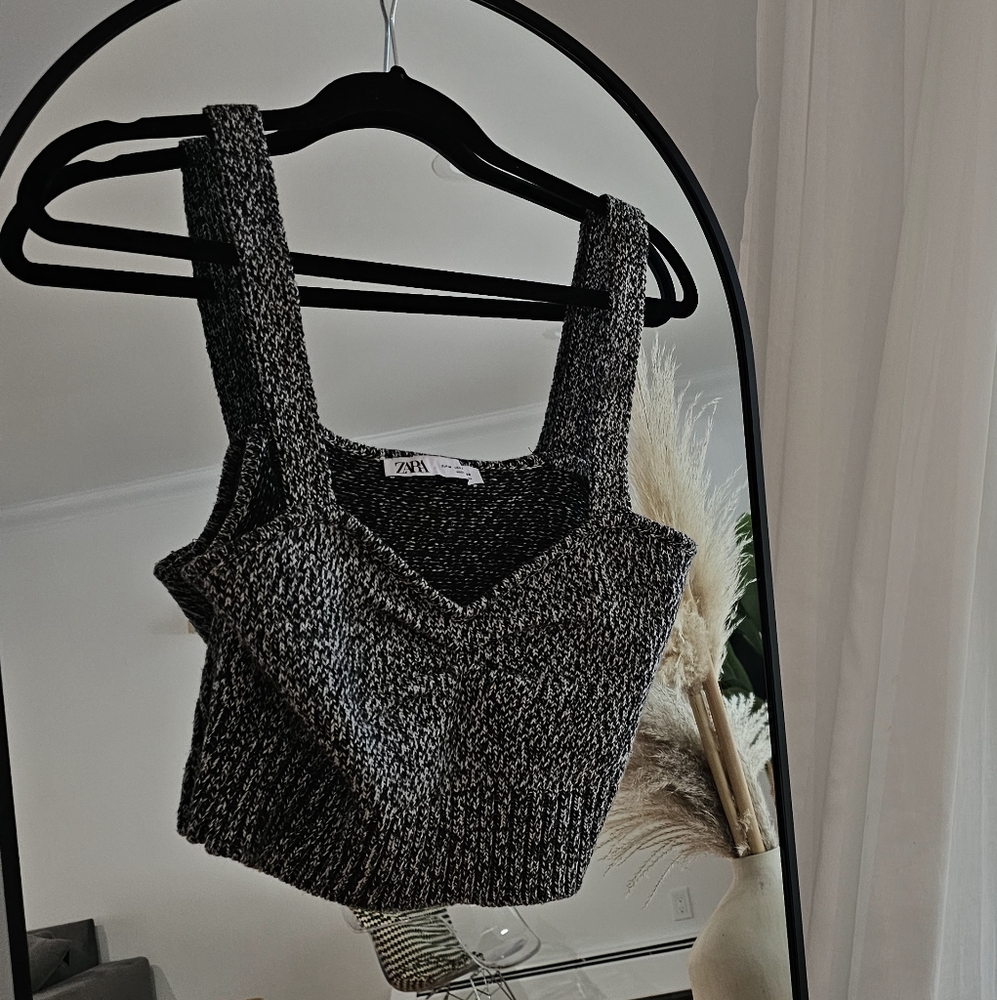 Zara Charcoal Knit Tank Top